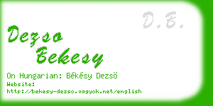 dezso bekesy business card