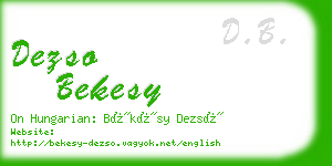 dezso bekesy business card